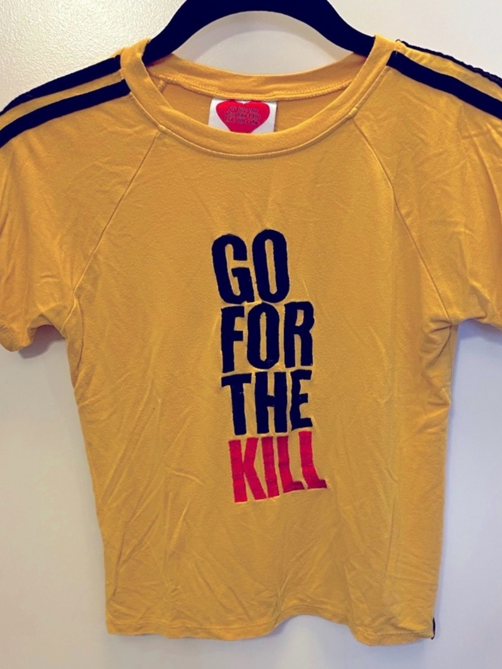 omighty Yellow Graphic Tee with Black & Red Print